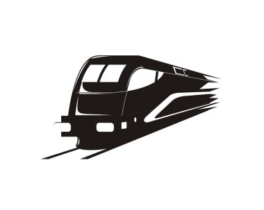 Hızlı tren basit siyah beyaz çizimler.