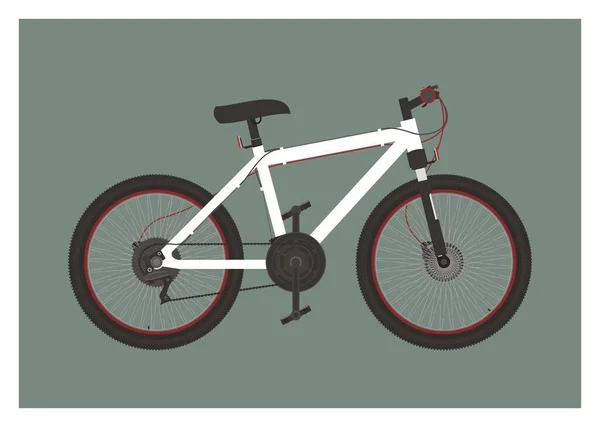 Kerékpár Hegyi Bicikli Egyszerű Lapos Illusztráció — Stock Vector