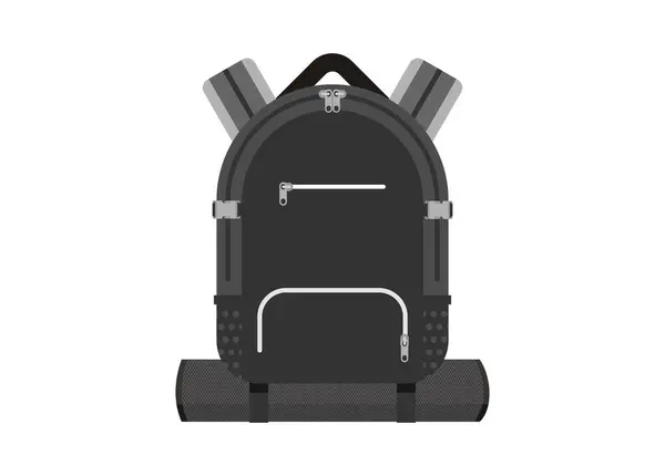 Backpack Bag Mattres Pad Simple Flat Illustration — Stock Vector