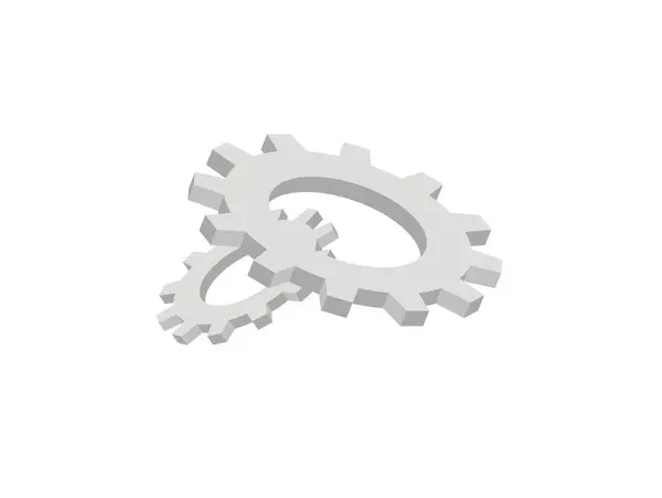 Two Gears Simple Flat Illustration — Stock Vector