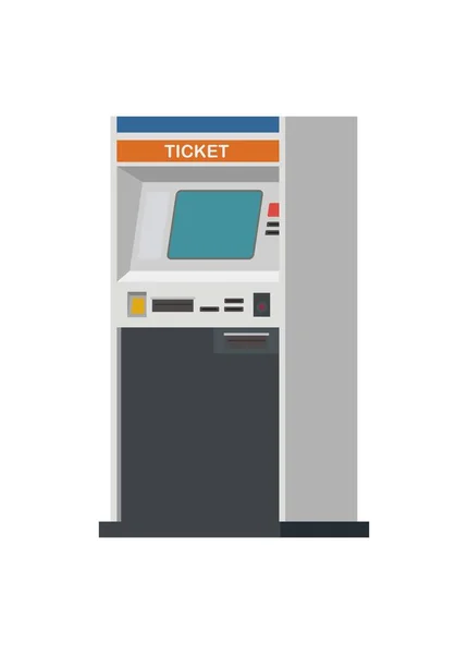 Máquina Venda Automática Bilhetes Ilustração Plana Simples — Vetor de Stock