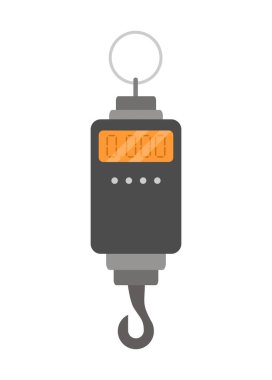 Dijital asılı ağırlık makinesi. Basit düz resimleme.