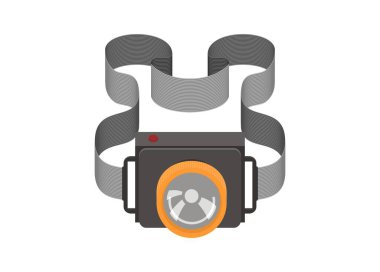 Baş lambası. Basit düz resimleme.