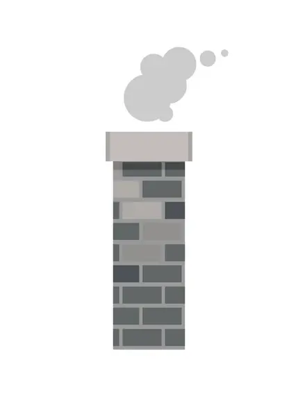 House Chimney Simple Flat Illustration — Stock Vector