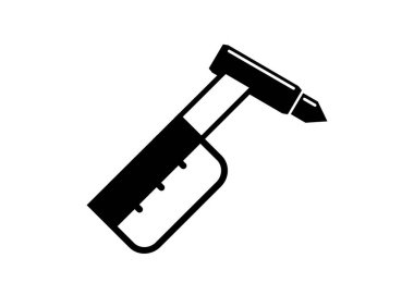 Cam kesici çekiç. Siyah beyaz basit illüstrasyon.