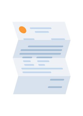 Katlanmış belge mektubu. Basit düz resimleme