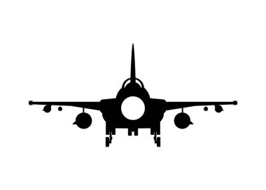 Tek kuyruklu jet uçağı. Dikiz aynası. Siyah beyaz basit illüstrasyon.