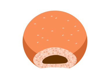 Çikolata aromalı ekmek. Basit düz resimleme.