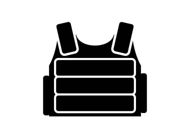 Kurşun geçirmez yelek. Siyah beyaz basit illüstrasyon.