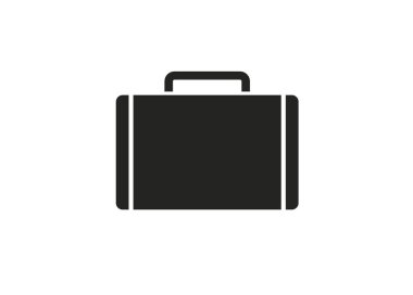 Bavul siyah beyaz basit illüstrasyon.