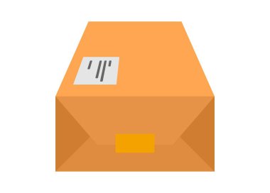 Paket kutusu görüş açısında. Basit düz resimleme.