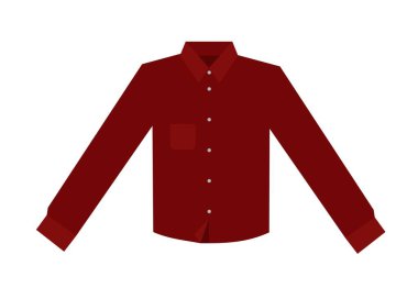 Uzun kollu gömlek. Basit düz resimleme.