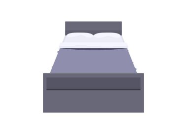 Bahar yatağı manzaralı. Basit düz resimleme.