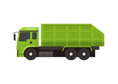 Çöp kamyonu. Basit düz resimleme.