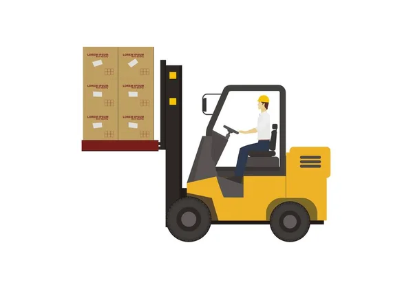Forklift kutuları kaldırma Basit düz illüstrasyon