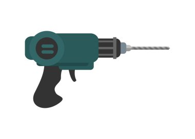 Matkap aleti. Matkap tabancası. Basit düz resimleme.