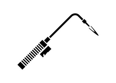 Kaynak makinesi. Siyah beyaz basit illüstrasyon.