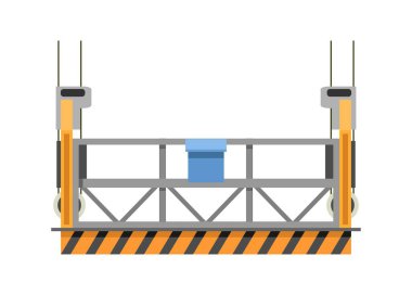 Gondol beşiği. Platform askıya alındı. Basit düz resimleme.