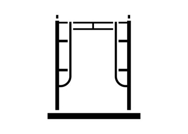Demir iskele. Siyah beyaz basit illüstrasyon.
