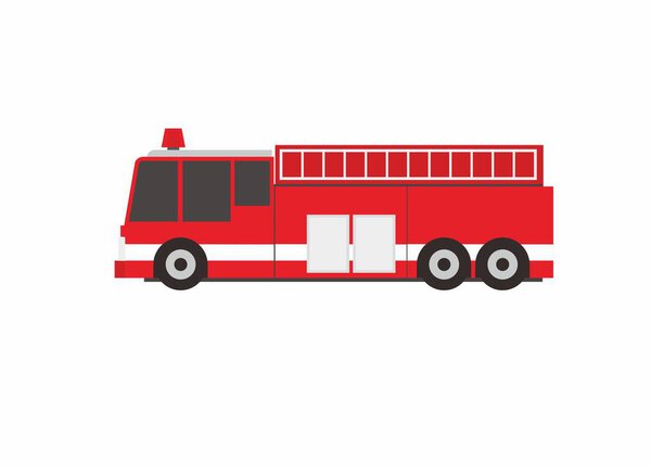 Fire department truck. Simple flat illustration.