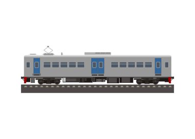 Elektrikli banliyö treni. Yan görüş. Basit düz resimleme.