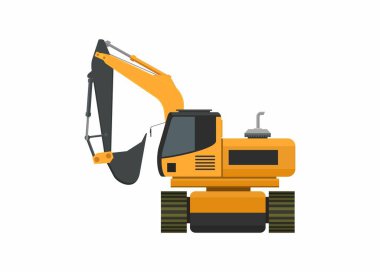 Kapalı kollu kazıcı. Basit düz resimleme