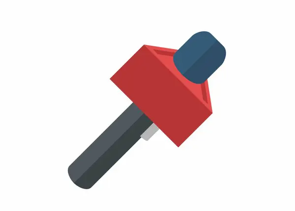 Gazeteci mikrofon. Basit düz resimleme