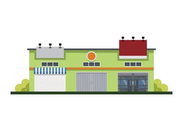 Alışveriş merkezi binası. Basit düz resimleme