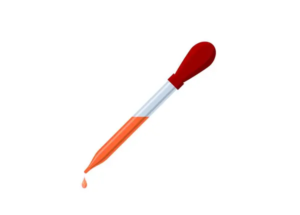 Kimyasal pipette. Basit düz resimleme.