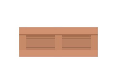 Uzun tahta kutu. Basit düz resimleme.