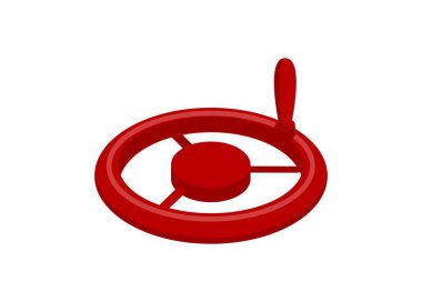 Direksiyon simidi. Basit düz resimleme.