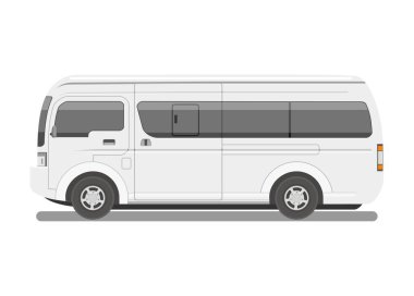 Minibüs vagonu. Basit düz resimleme.