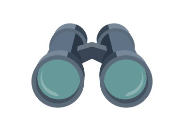 Bakış açısına göre dürbün. Basit düz resimleme.