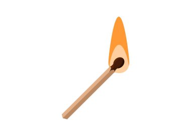 Burning matchstick. Simple flat illustration. clipart