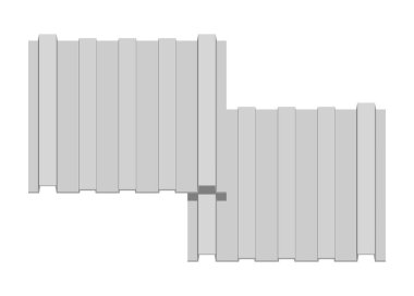 Oluklu teneke çarşaf. Basit düz resimleme.