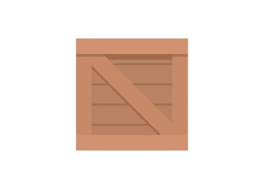 Tahta kutu. Basit düz resimleme.