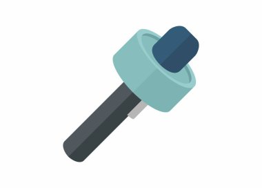 Gazeteci mikrofon. Basit düz resimleme