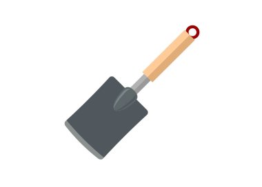 Küçük bir kürek. Basit düz resimleme.