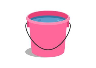 Plastik su kovası. Basit düz resimleme.