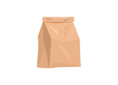 Kağıt kese. Basit düz resimleme