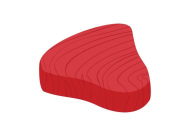 Ton balığı dilimi. Basit düz resimleme.