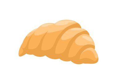 Kruvasan ekmeği. Basit düz resimleme. 