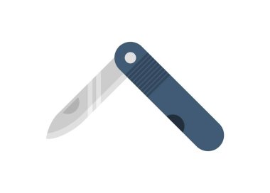 Katlanan bıçak. Basit düz resimleme.