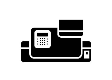 Posta sayacı. Siyah beyaz basit illüstrasyon.