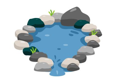 Su kaynağı. Basit düz resimleme.