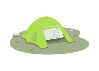 Kubbe çadırı. Basit düz resimleme.