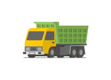 Çöp kamyonu aracı. Basit düz resimleme