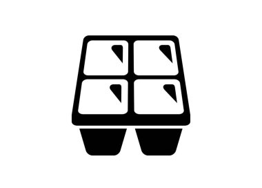 Buz kabı. Siyah beyaz basit illüstrasyon.