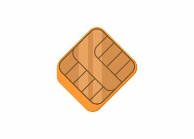 Nano SIM kart. Basit düz resimleme.