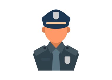 Polis memuru figürü. Basit düz resimleme.